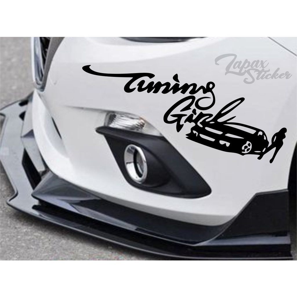 stiker body mobil tuning girl cutting sticker mobil keren