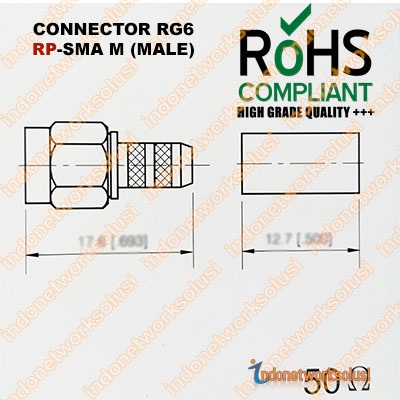 KONEKTOR CONNECTOR RG6 RP-SMA M (MALE)