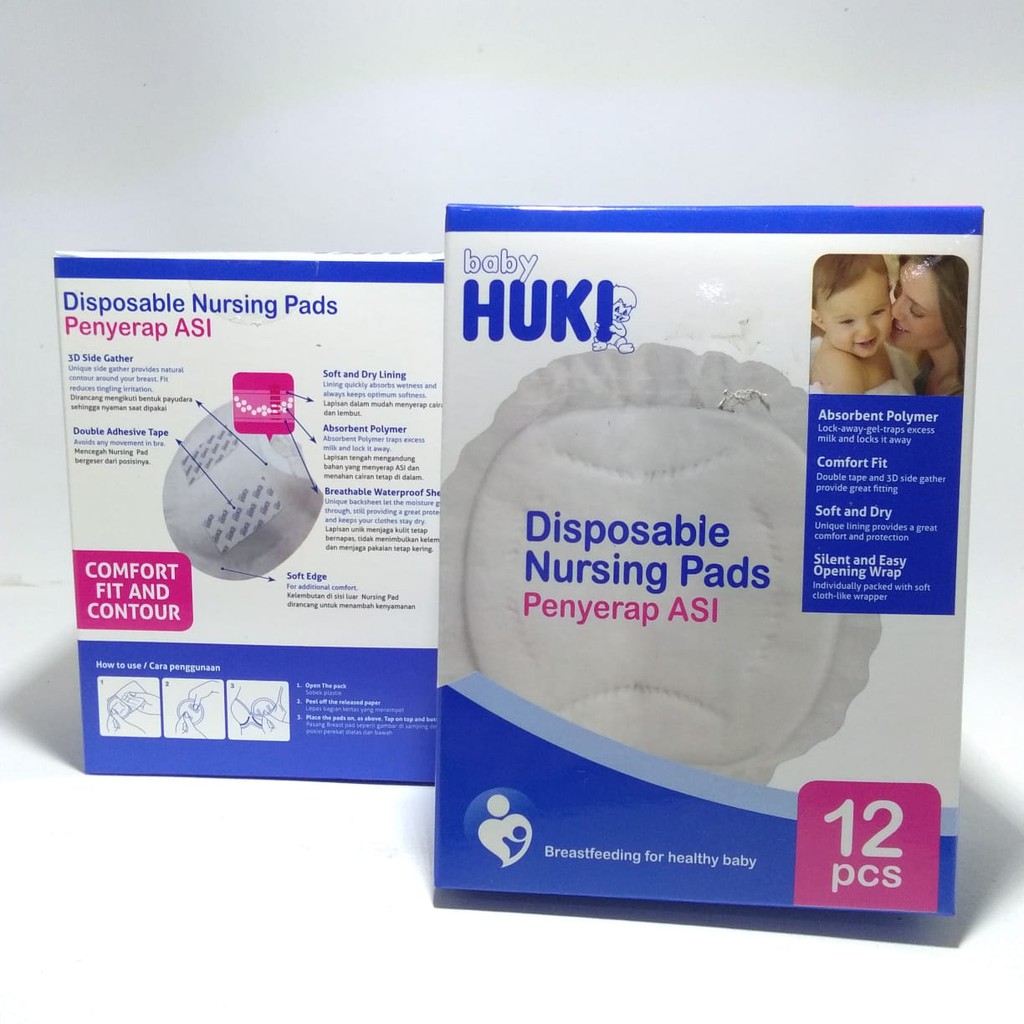 Breast Pad Huki/Penyerap ASI/Pembalut Payudara/Isi 12 Pcs/Nursing Pads