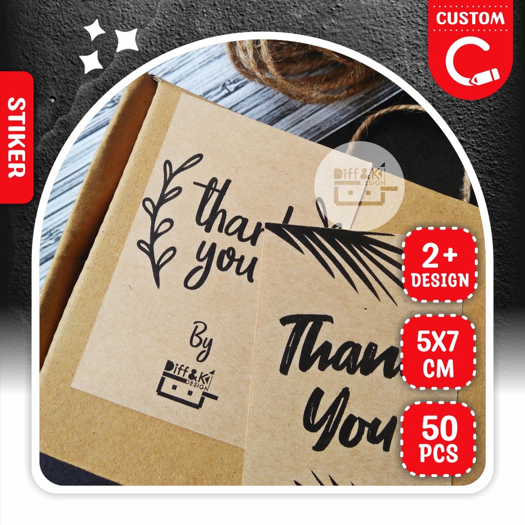 

Label Stiker Seal Kraft Custom Segel Thank You 5x7 Toko online Olshop Coklat Vintage Rustic Packaging Wrapping DIY