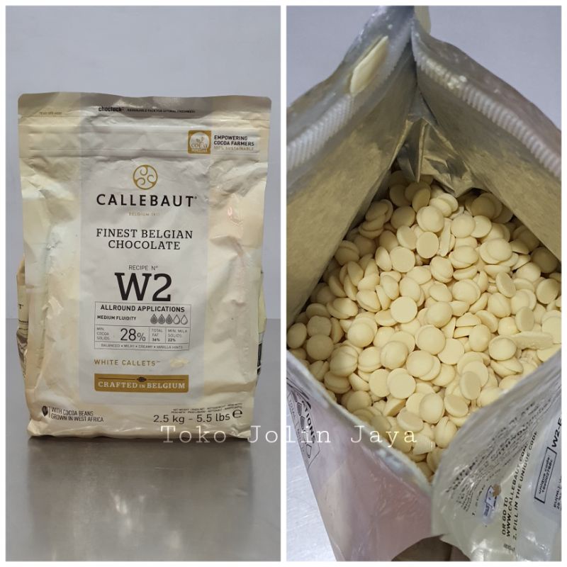 

(Khusus Gojek/Grab) 98g Callebaut white callets kiloan (kemasan tanggung)