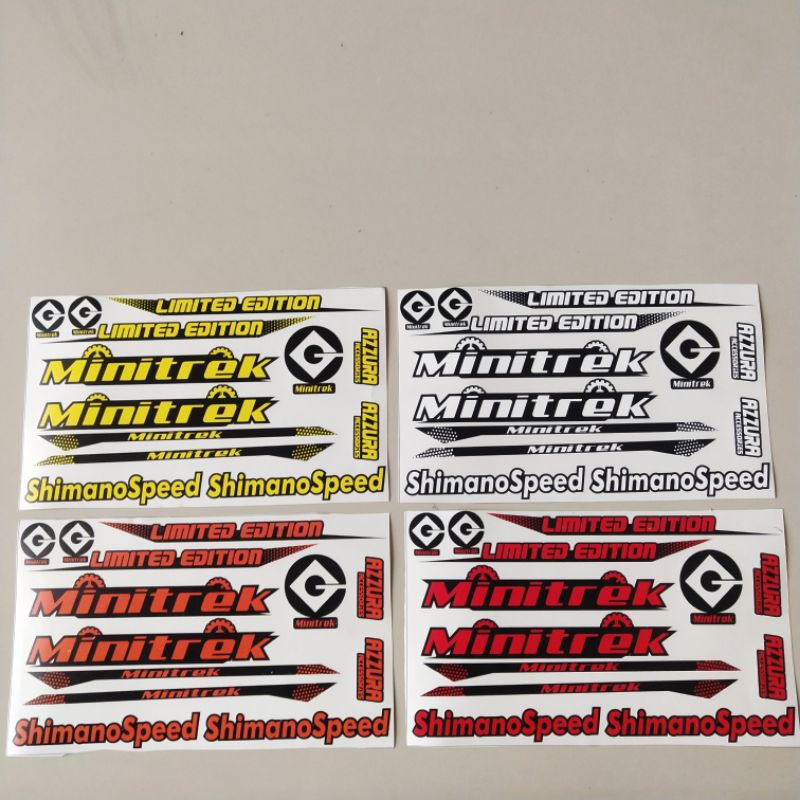 Stiker frame sepeda speda Minitrek shimano limited edition ritrama decal termurah