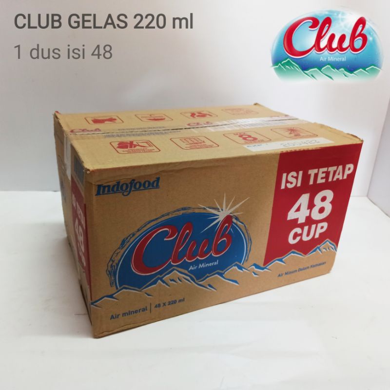 Club gelas biasa 220ml air mineral dus khusus gosend