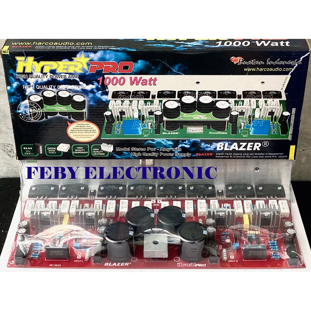 KIT AMPLIFIER BLAZER HYPER PRO 1000W 2x500W STEREO AMPLI POWER AMPLIFI