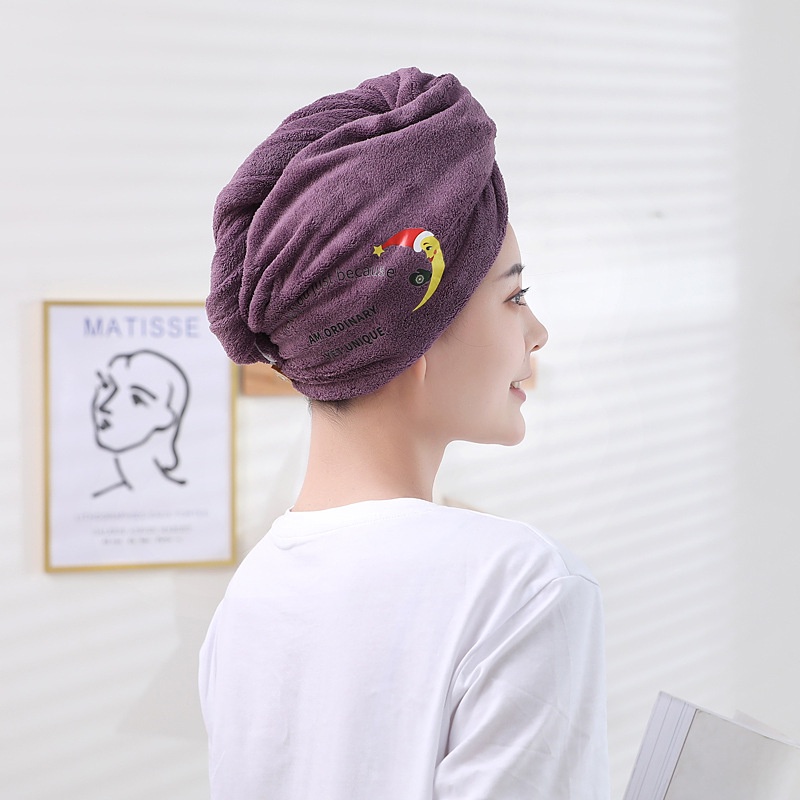 HANDUK KEPALA HABIS KERAMAS CORAL FLEECE HAIR WRAP TEBAL HANDUK PENGERING RAMBUT