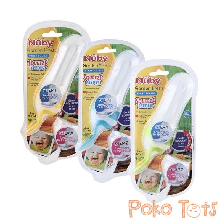 Nuby Garden Fresh Squeeze Feeder 2 Steps Botol Sendok WHS