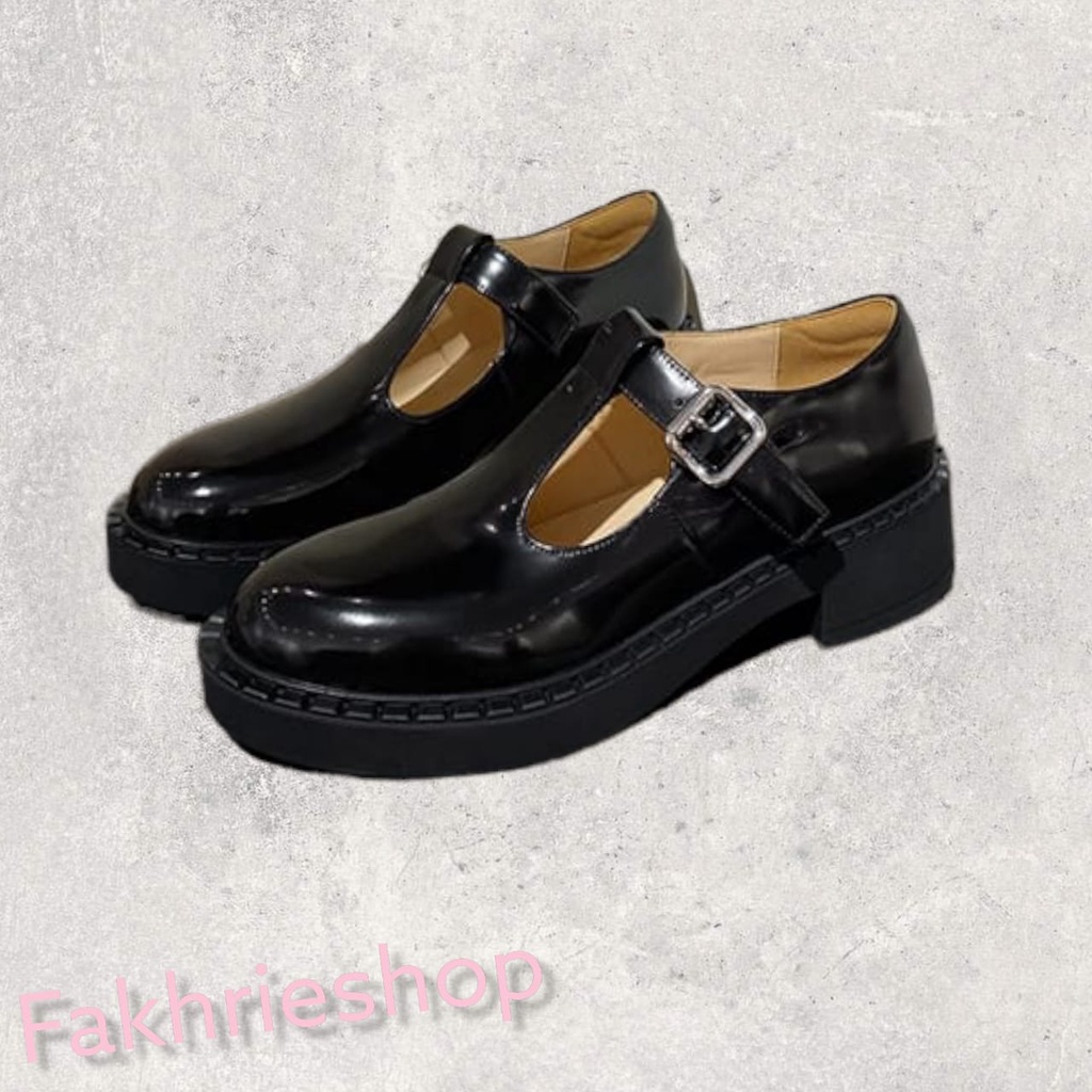 fakhrieshop- SEPATU WANITA LOAFERS / SEPATU SEKOLAH STYLE KOREA SUNNY 012