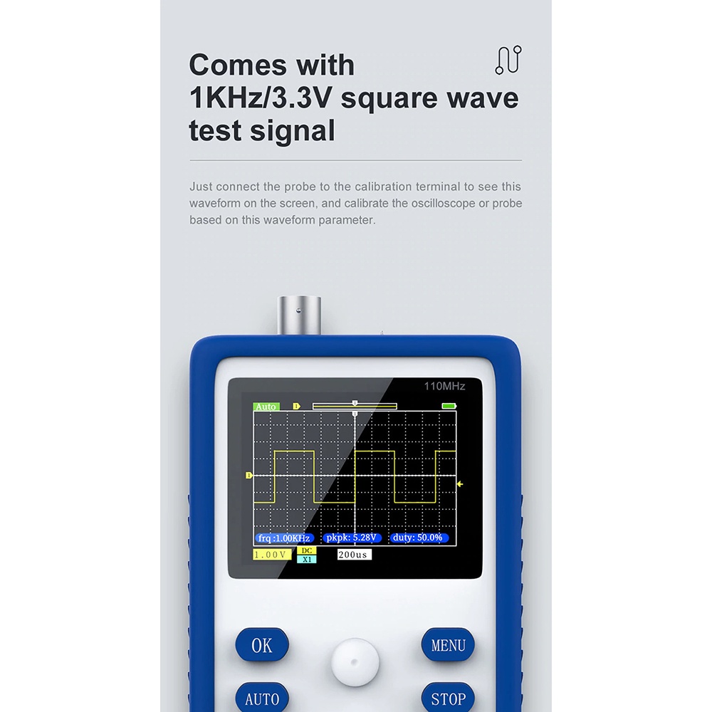 FNIRSI Digital Oscilloscope Handheld Portable 110MHz 500MS/s - 1C15 - Blue