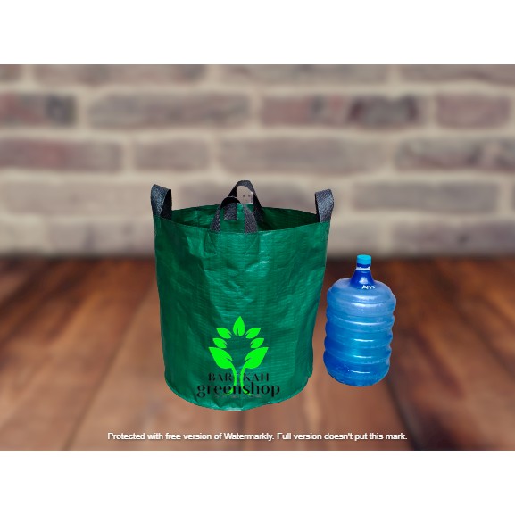 Planter bag 200 liter hijau bulat - pot - media tanam