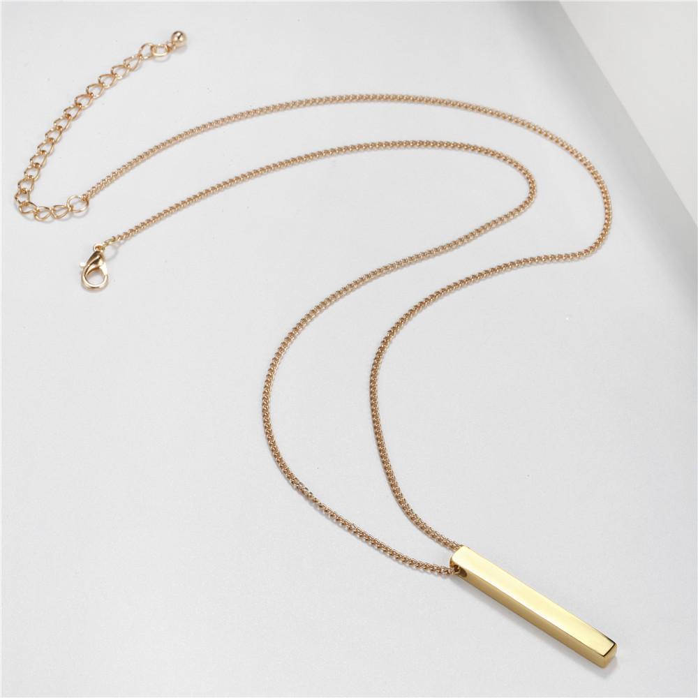 REBUY Rebuy Rectangle necklace Trendy Personality Gold Hip-hop Rantai Sweater Hitam Anti Karat