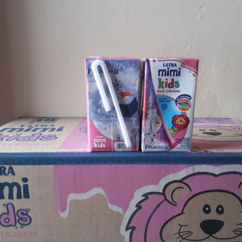 

susu Ultra Mimi Kids rasa strawberry ukuran 125 mili isi 40 pcs