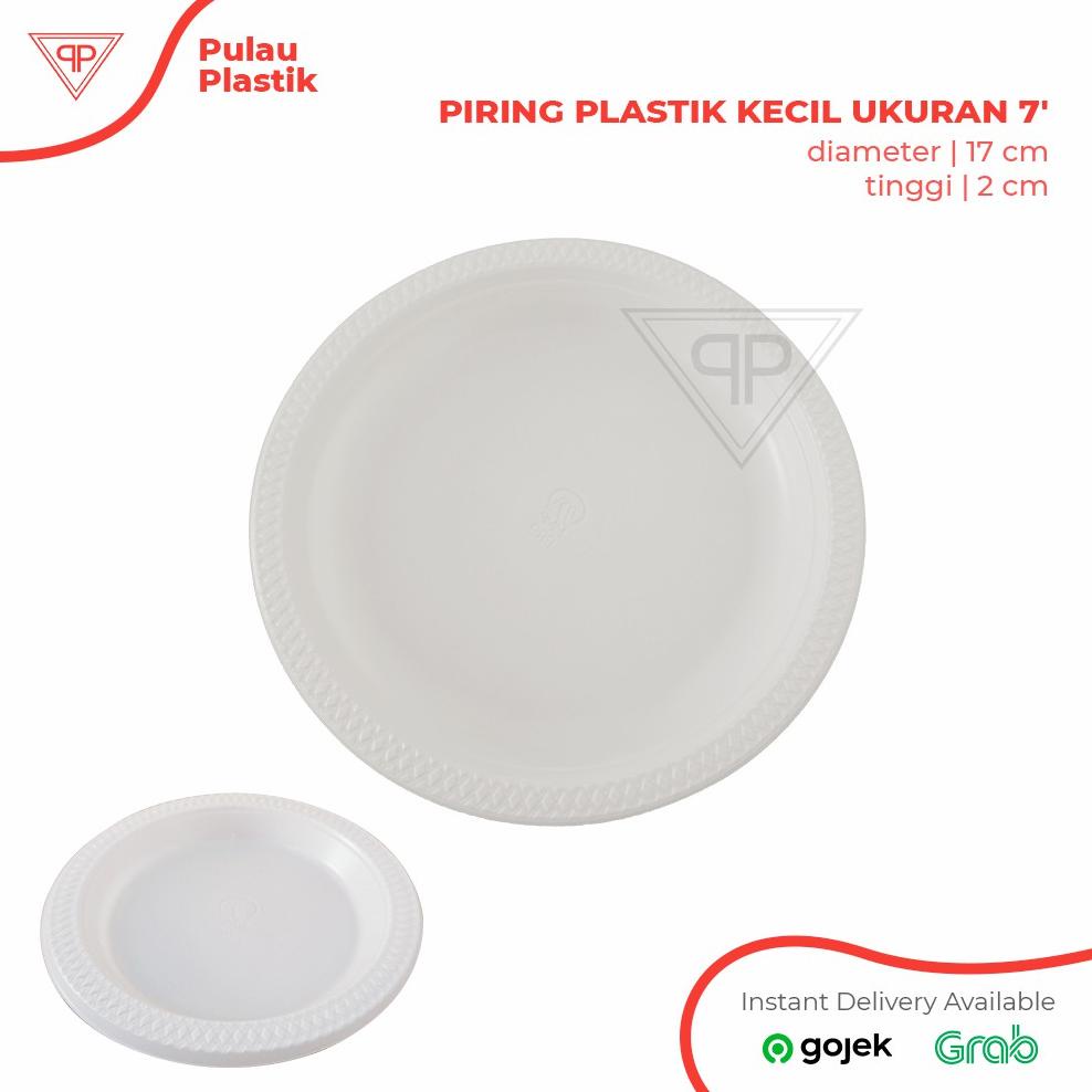 Piring plastik sedang ukuran 7 '/Piring Makan/Piring Kue/50pcs