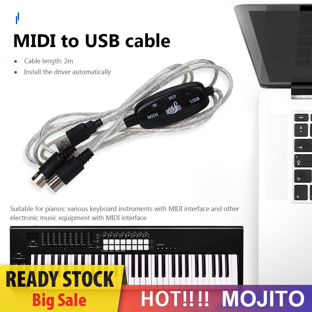 Kabel Adapter Converter Usb Interface To Midi Untuk Keyboard / Piano