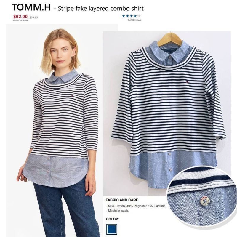 kemeja blouse wanita tommy Hilfiger original shirt murah