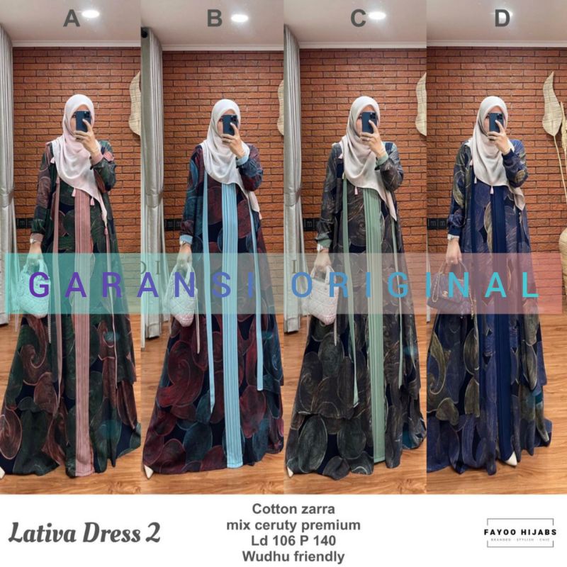 LATIVA DRESS 2 BY D'LOVERA || GAMIS SYARI TERBARU ORIGINAL DRESS SYARI