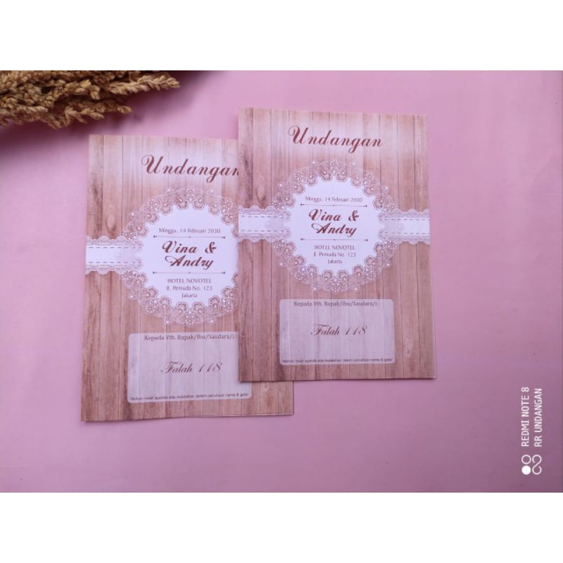 Undangan pernikahan rustic,coklat,simple,elegant,murah,cantik