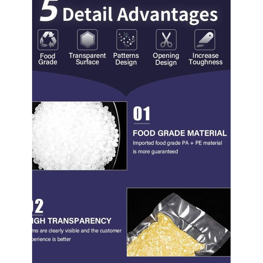 JRA Plastik Vacuum Sealer Emboss  roll Plastik Vakum Sealer tebal ➚ ✻