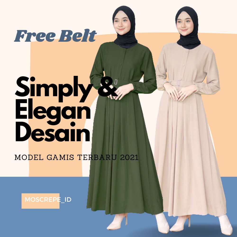 Baju Gamis Wanita Muslim Terbaru 2021 Dress Cantik Murah Kekinian Gamis Remaja Simpel