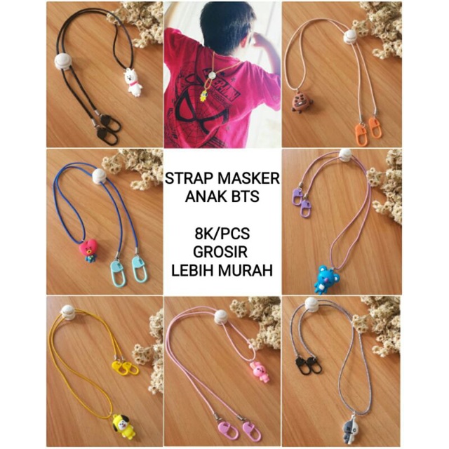strap masker bts anak/kalung masker anak karakter bts