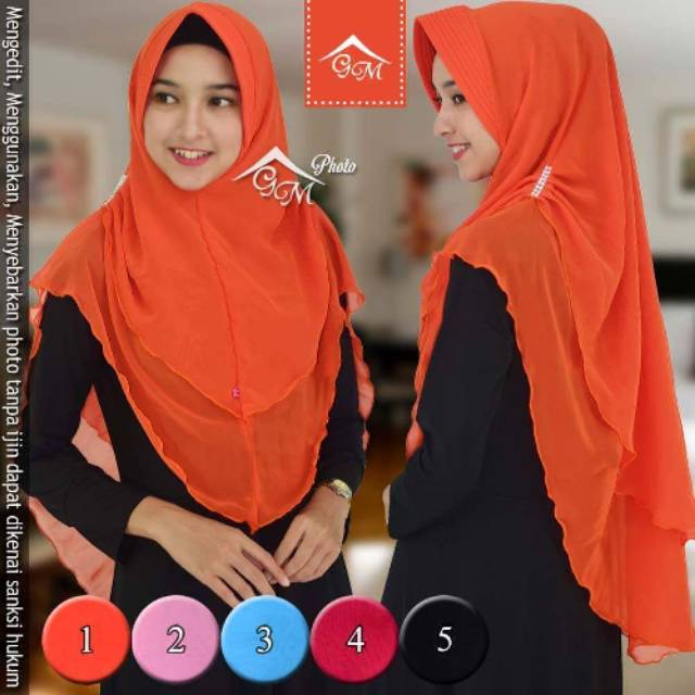Khimar 2 layer sifon jilbab kimar bergo sifone