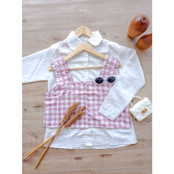 kenzaoutfit / Kemeja rompi | kemeja set | set kemeja rompi | set blouse rompi | rompi kotak  | set k