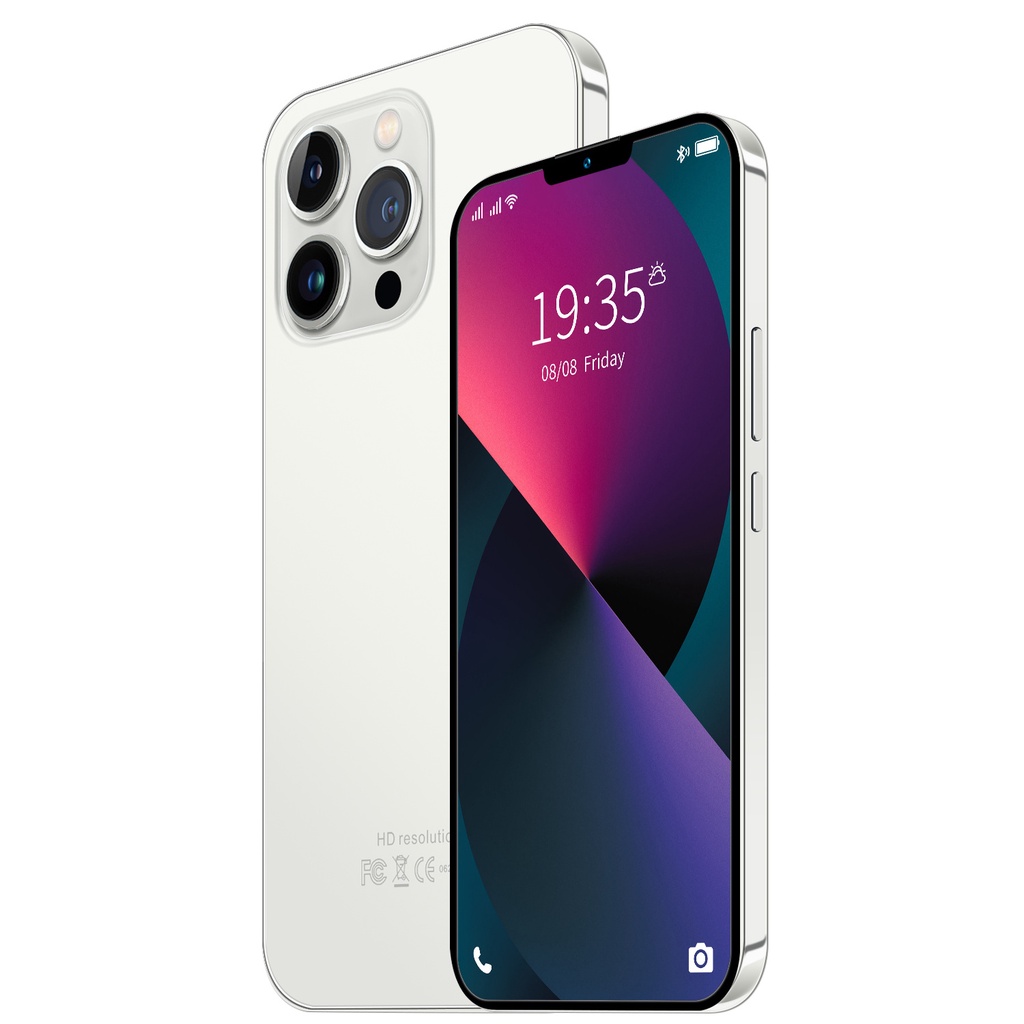 HP Smartphone i13 Pro max RAM 8GB+256GB Handphone Murah Promo Cuci Gudang Android Ponsel Baru Original 7.5Inci 4G/5G HD Screen Mobile Phone-White