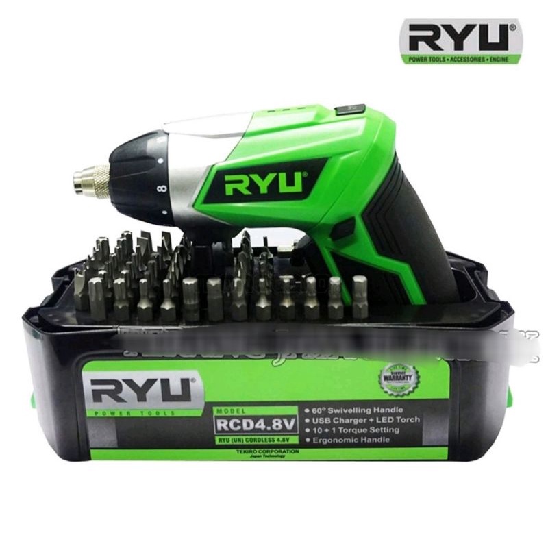Mesin Bor Obeng Torsi Cordless Charger Tanpa Kabel Tekiro Ryu RCD 4.8 V.1