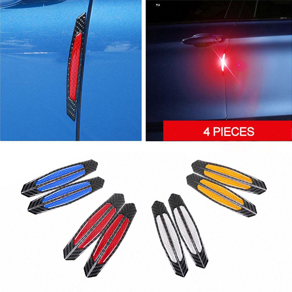 Populer 4Pcs Strip Reflektif Mobil Alarm Anti-Tabrakan Auto Decal Safety Mark