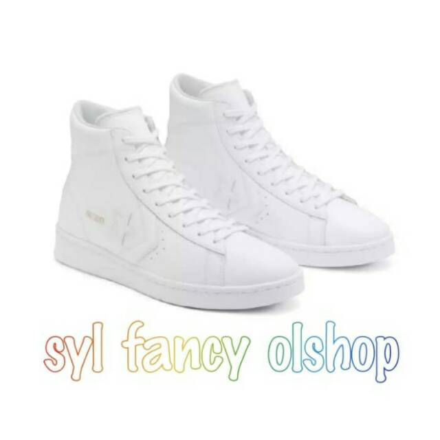 Sepatu Converse All Star Pro Leather - Hi White Original BNIB CON166810C