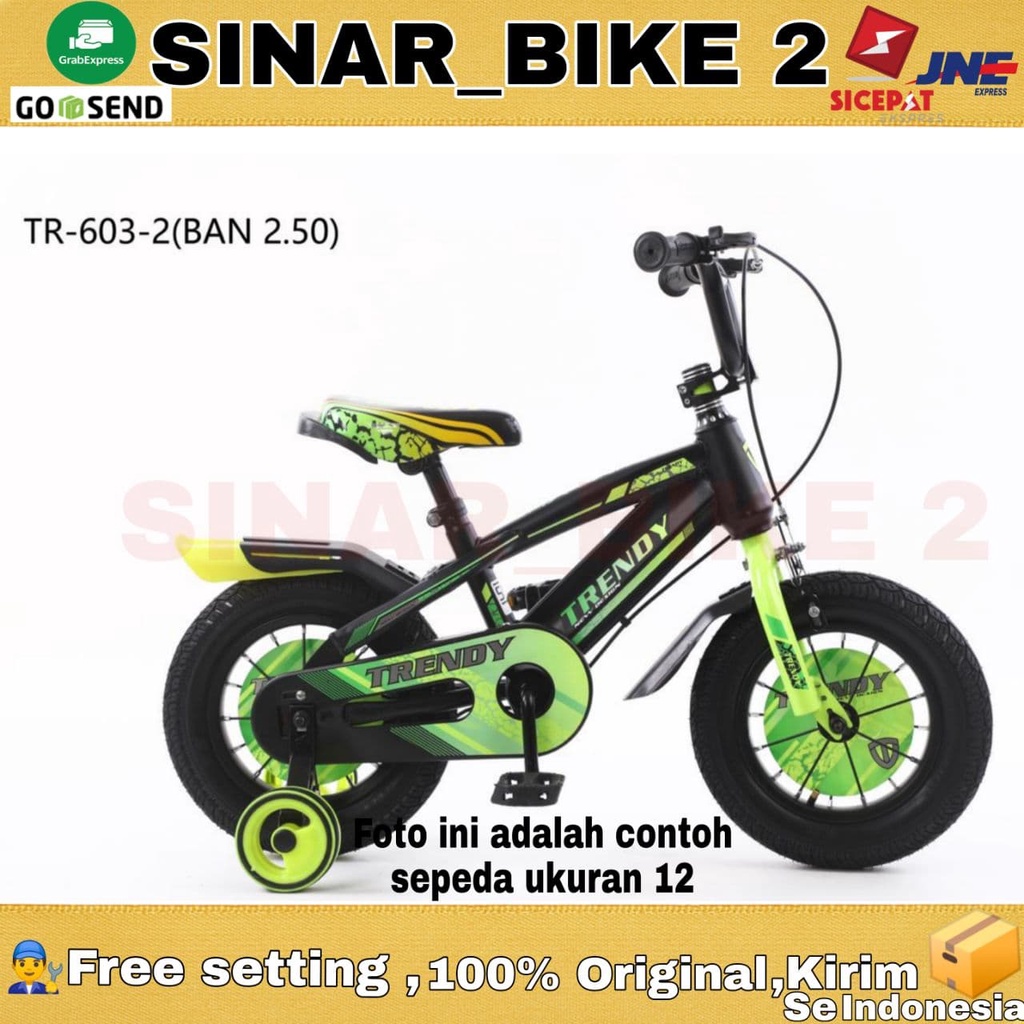 Sepeda Anak Laki BMX TRENDY TR 603-2 Ban Jumbo 2.50 Uk 12 16 &amp; 18 Inch