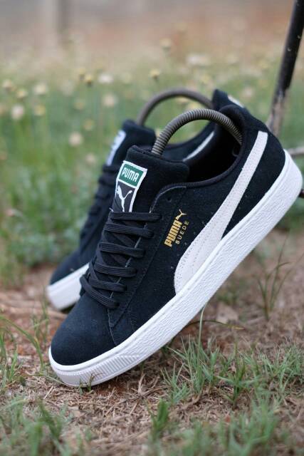 puma suede black blue