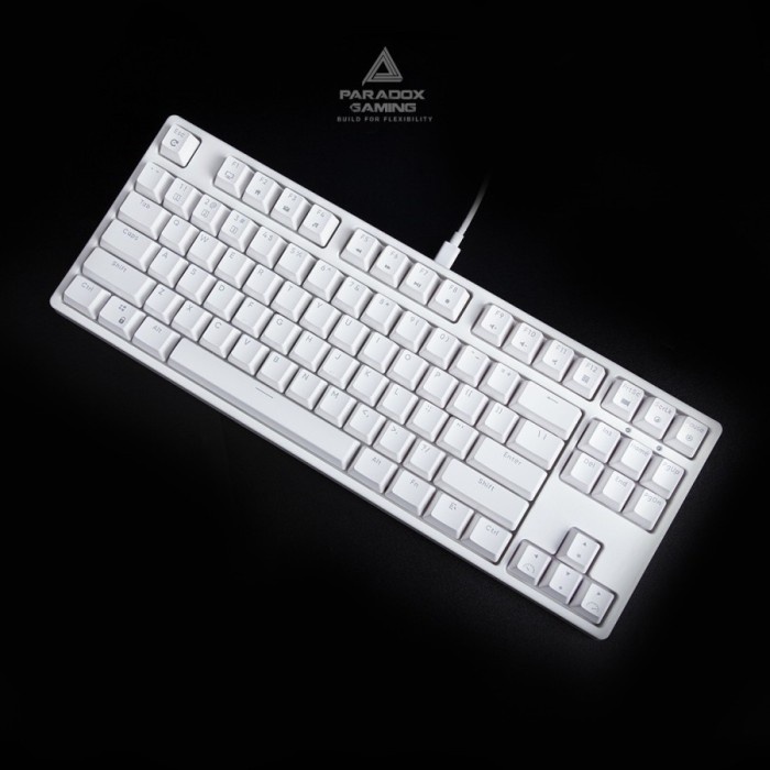 PARADOX GAMING KEYBOARD GHOST87 WHITE ABS KEYCAPS HOTSWAP - WHITE CASE - BLUE