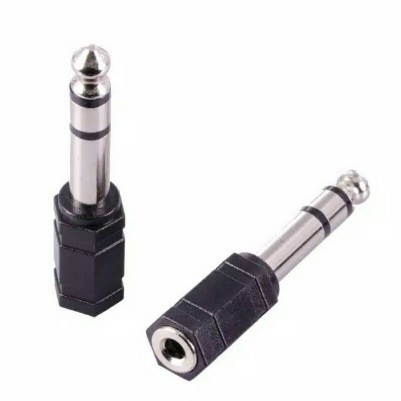 Perubah jack 3.5mm To 6.35mm Sambungan HP ke mic speaker sound plug connector converter - S99