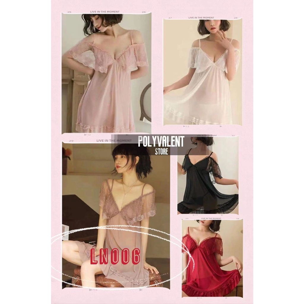 Lingerie dress sexy sabrina impor murah baju tidur wanita jumbo transaparan