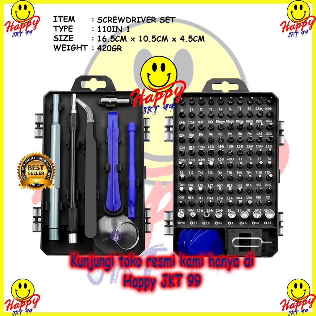 OBENG SET SERVICE HANDPHONE LAPTOP HP ELEKTRONIK DSB TOOL SET 110 in 1