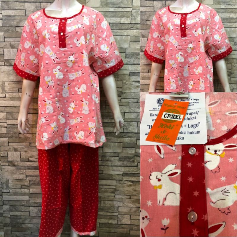 JUMBO HOKI SHEILA CP KATUN PIAMA | BAJU TIDUR MURAH-20