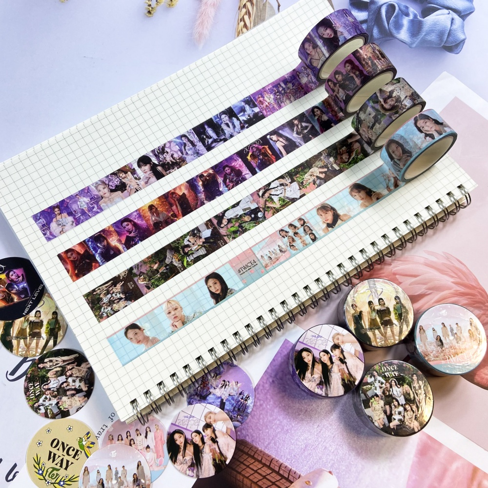 1 Rol Selotip Washi Tape Motif TWICE Formula Of Love Untuk Dekorasi Jurnal DIY