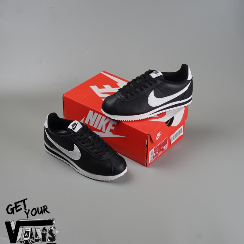 NIKE CORTEZ CLASSIC LEATHER BLACK WHITE ORIGINAL