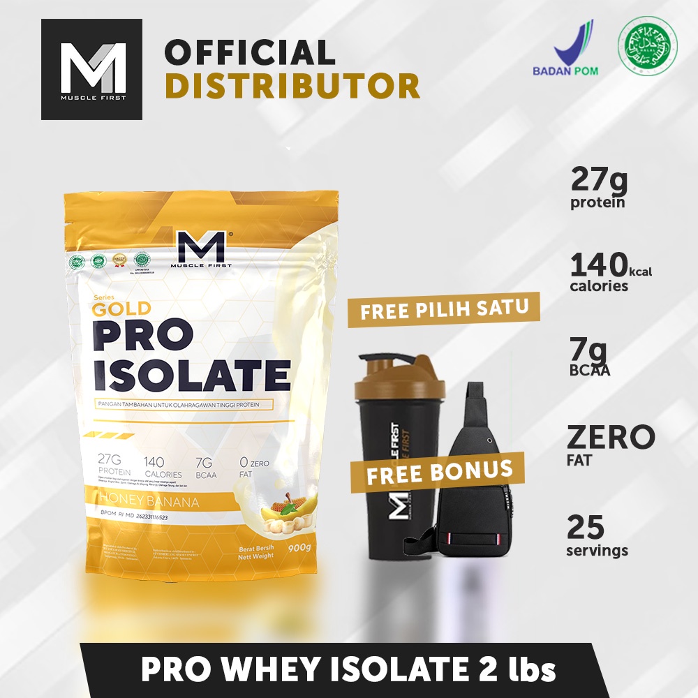 Muscle First Gold Series Pro Isolate Whey Protein 2lbs 900g 25 Servings Suplemen Fitness