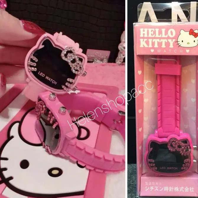 jam anak hello kitty Led digital import