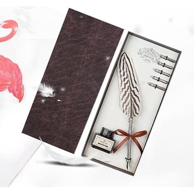 

Set Pulpen Tinta Celup Model Bulu Ayam Vintage Untuk Stationery