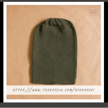 Topi Kupluk Dewasa Hijau Tua Tentara Rajut lyxyyv