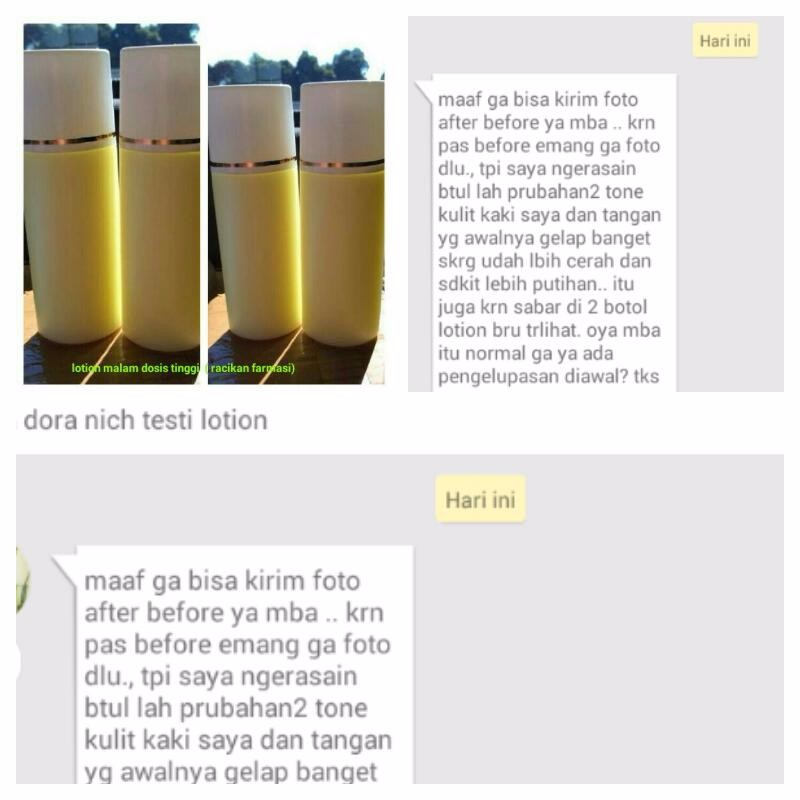 Lotion malam whitening dosis tinggi