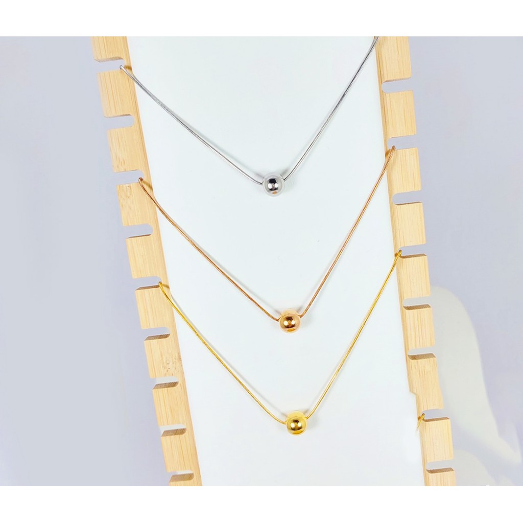 Kalung Titanium Perhiasan Wanita Liontin Motif Bola Warna Variatif | Kalung Cantik B23