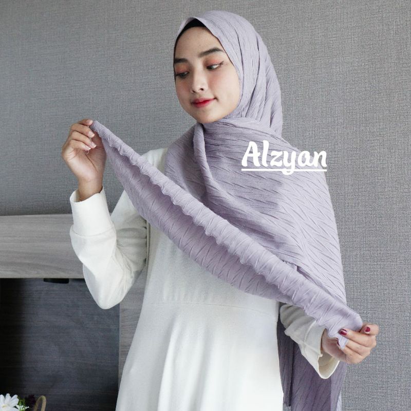 pashmina plisket padi/pashmina plisket padi zigzag/pashmina plisket padi premium(Tanpa garis tengah)