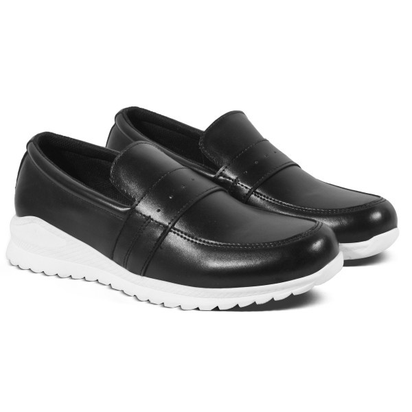 Sepatu Slip On Wanita V 7491 Brand Varka Sepatu Casual Kekinian untuk Kuliah Kerja Hangout Trendi Berkualitas - Hitam