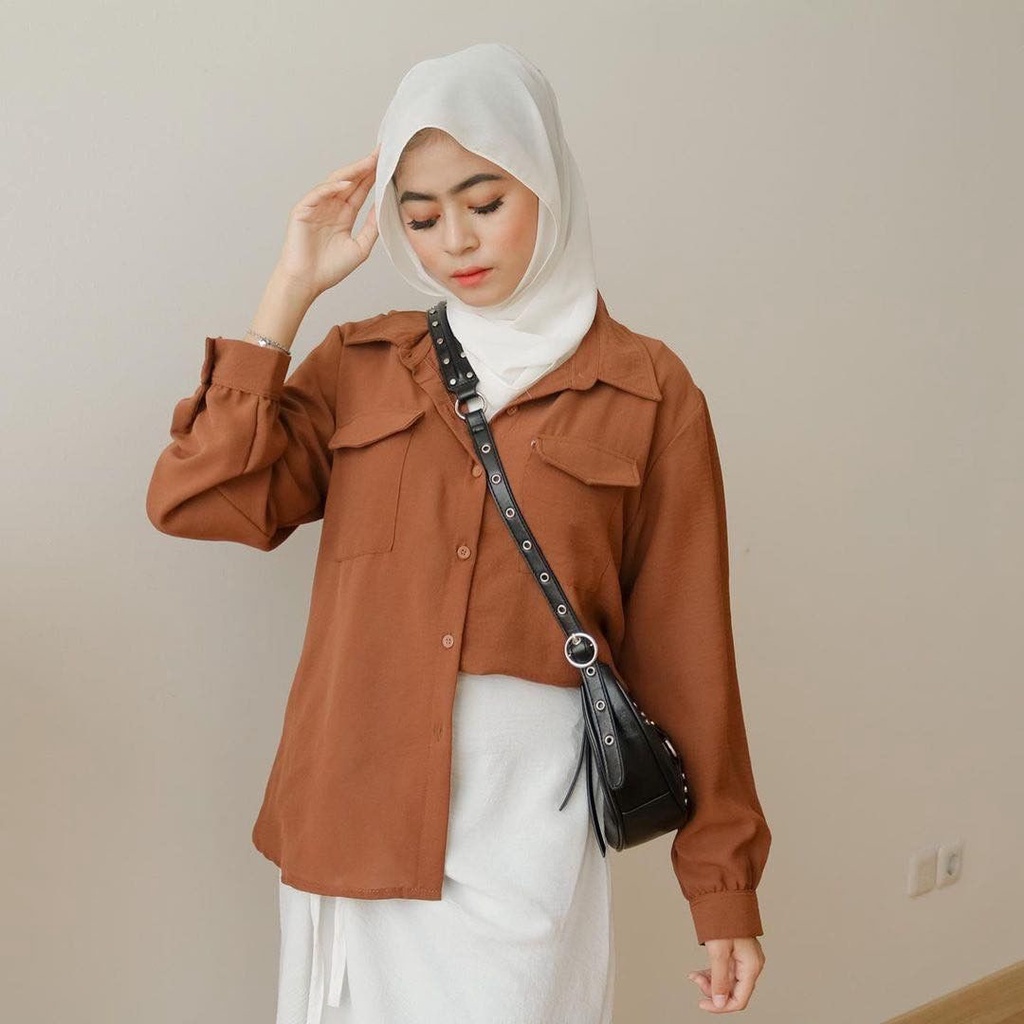 Kemeja Crinkle Premium / Crinkle Airflow / Kemeja Wanita / Kemeja Crinkle Oversize