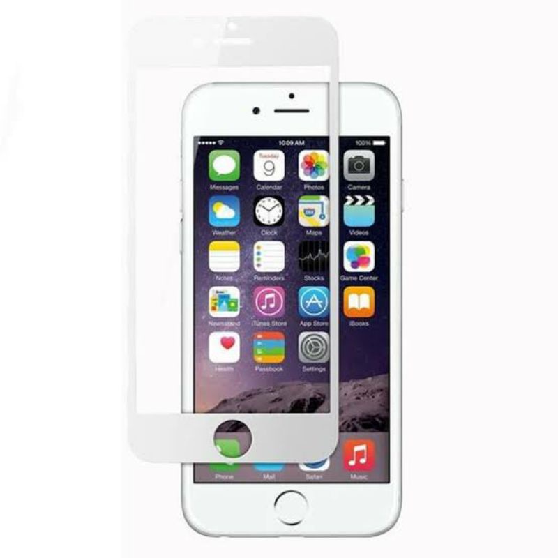 ANTI GORES KACA TEMPERED GLASS FULL COVER SCREEN IPHONE 6 PLUS 6S PLUS 7 PLUS 8 PLUS PUTIH WHITE