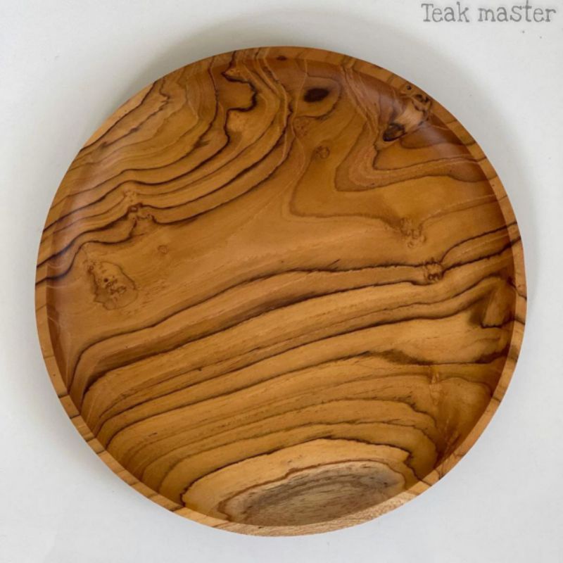 Piring kayu,piring kayu jati,piring liuk,piring kayu jati ukuran 20cm