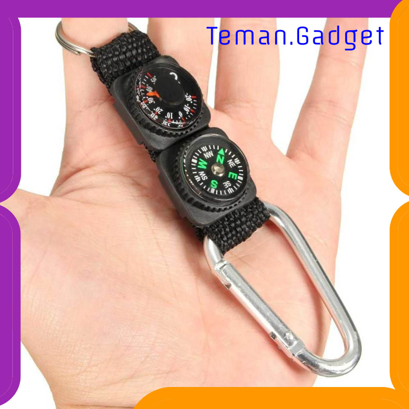 TG-ID022 MAYITR GANTUNGAN KUNCI 3 IN 1 KOMPAS TERMOMETER CARABINER KEY RING